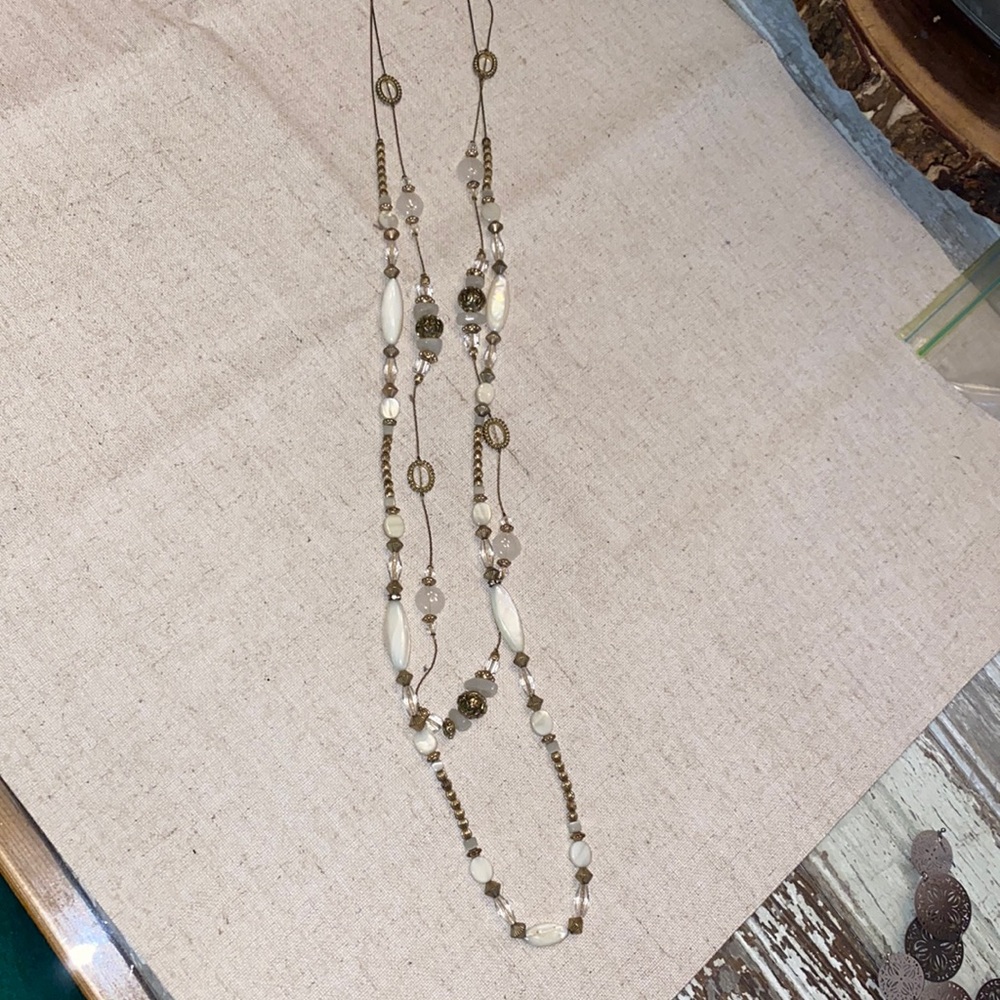 Antique gold and white set of two